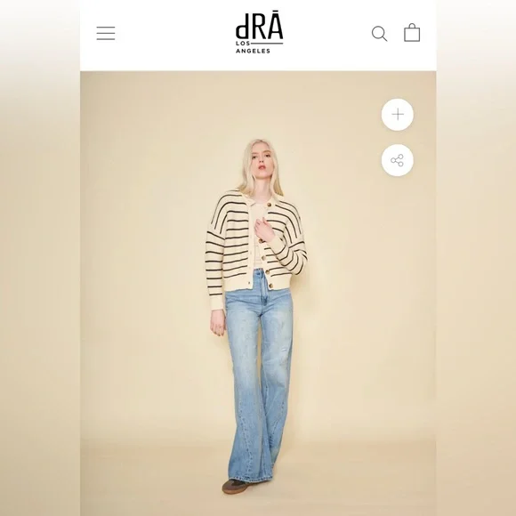 dRA LOS ANGELES (FROM ANTHROPOLOGIE) %100 COTTON AMARA STRIPED CARDIGAN - Picture 10 of 15